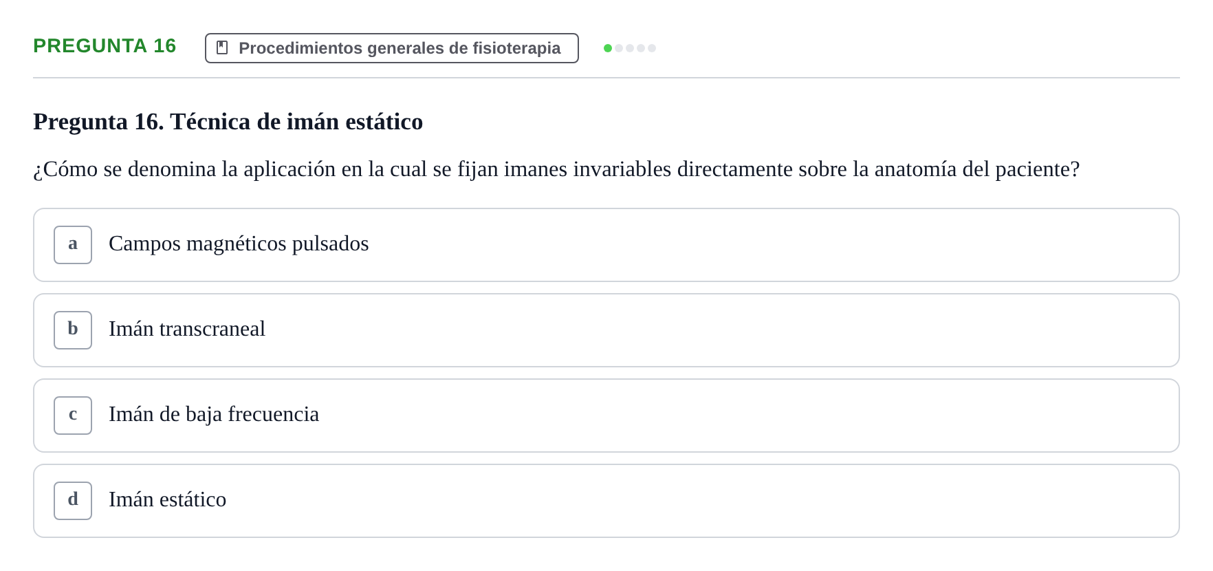 Enunciado: Pregunta 16