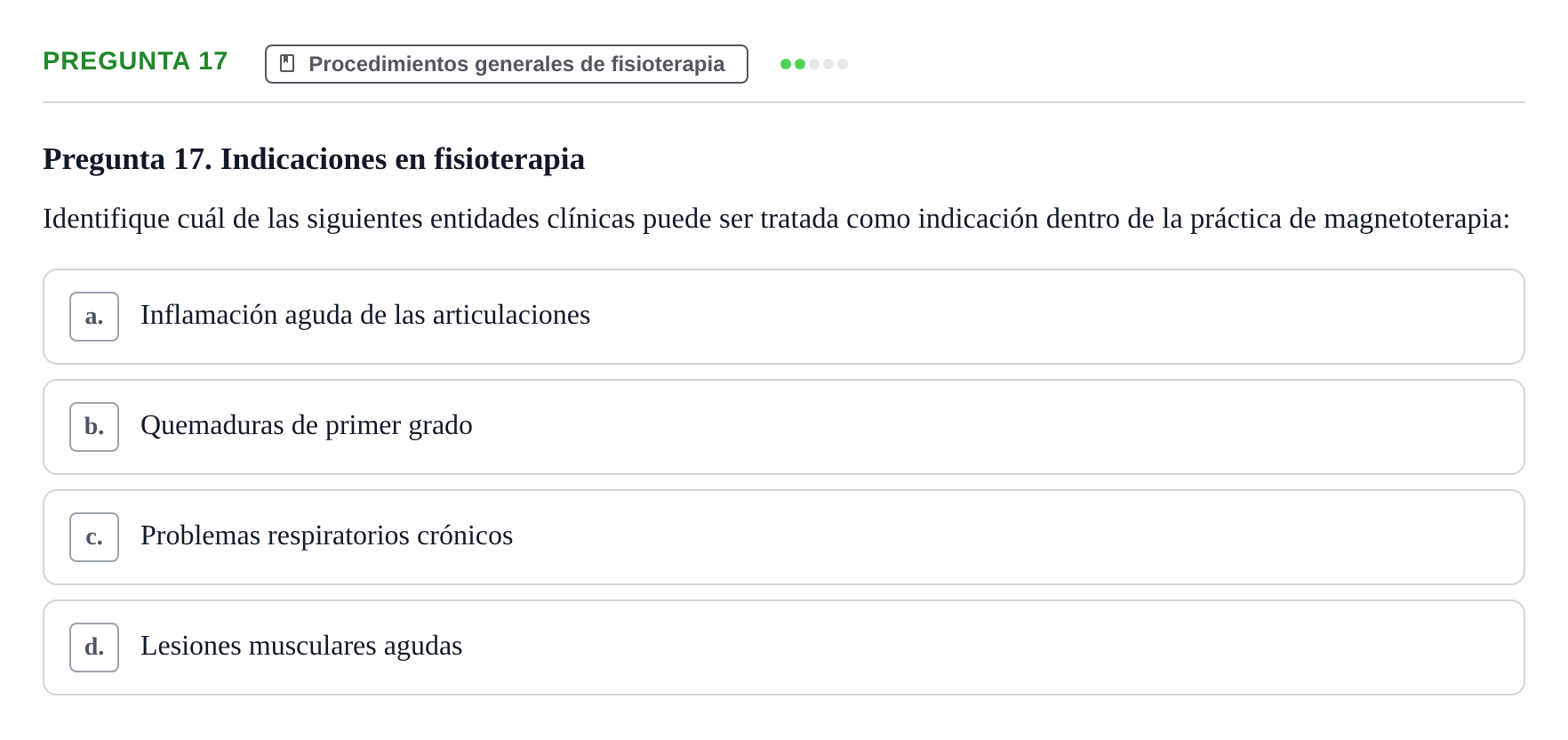 Enunciado: Pregunta 17