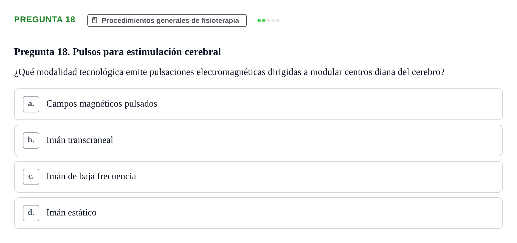 Enunciado: Pregunta 18
