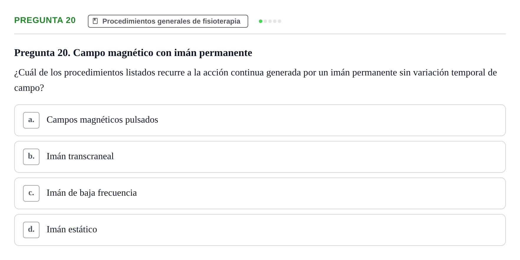 Enunciado: Pregunta 20