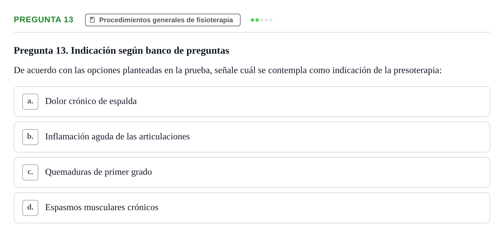 Enunciado: Pregunta 13