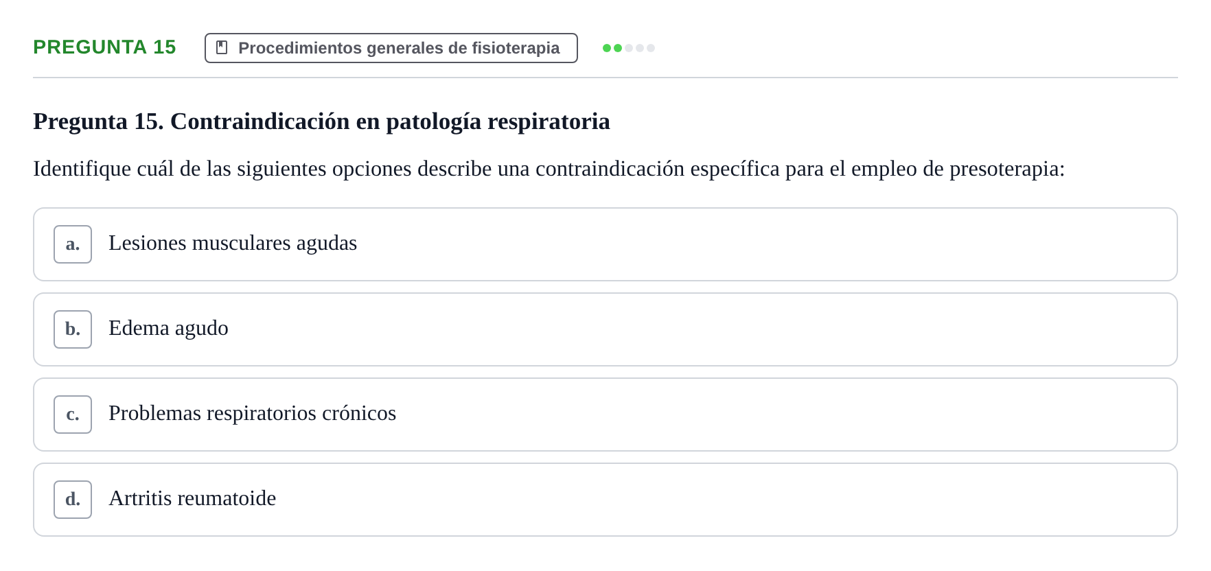 Enunciado: Pregunta 15