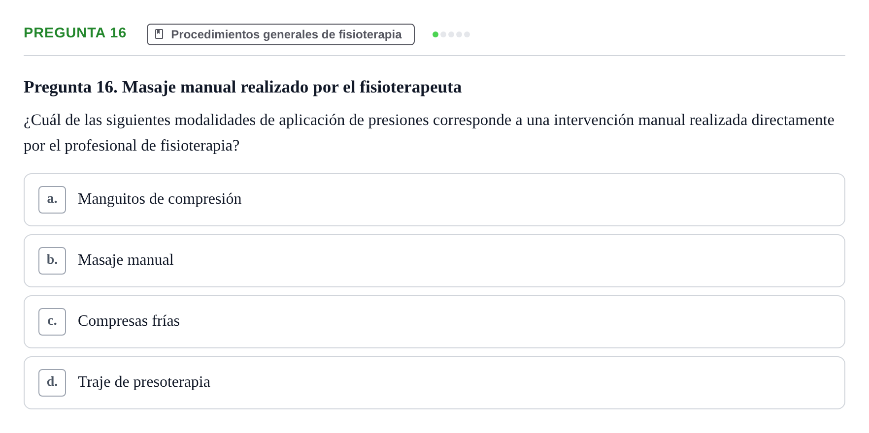 Enunciado: Pregunta 16