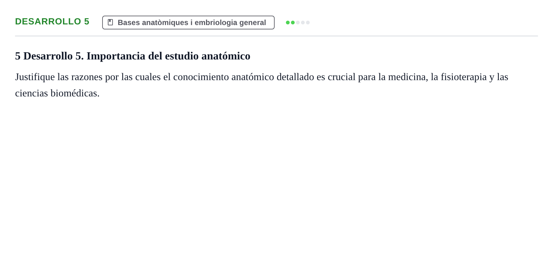 Enunciado: Desarrollo 5