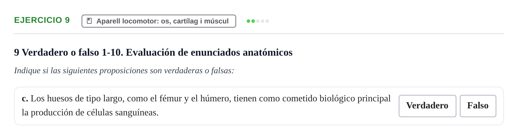 Enunciado: 9 - Aparell locomotor: os, cartílag i múscul