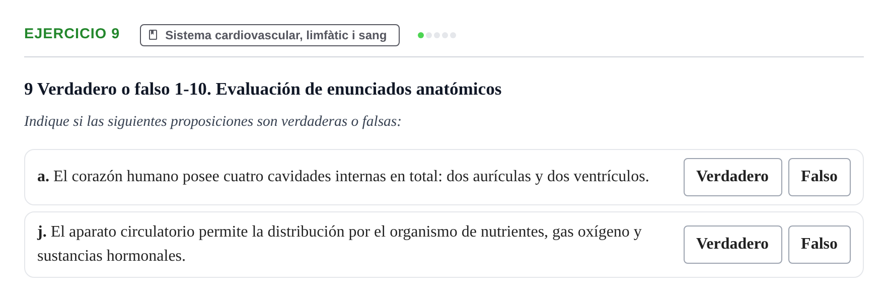 Enunciado: 9 - Sistema cardiovascular, limfàtic i sang