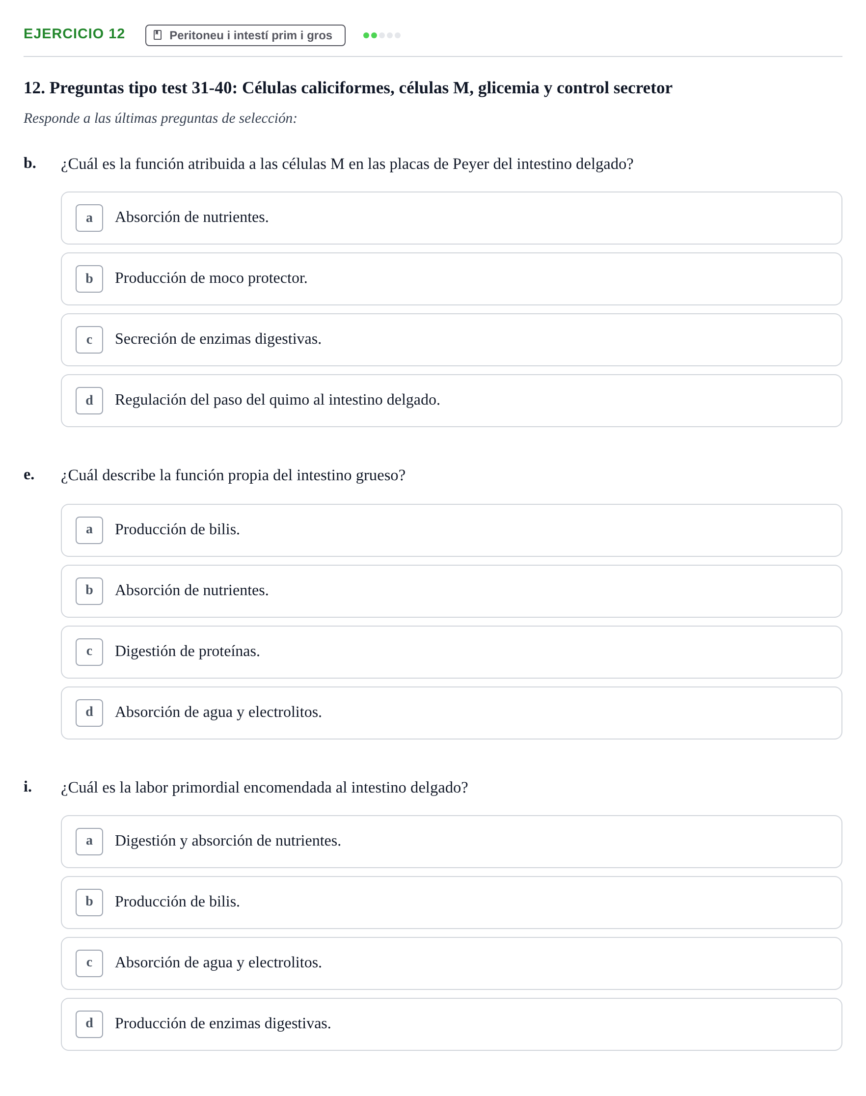 Enunciado: 12 - Peritoneu i intestí prim i gros