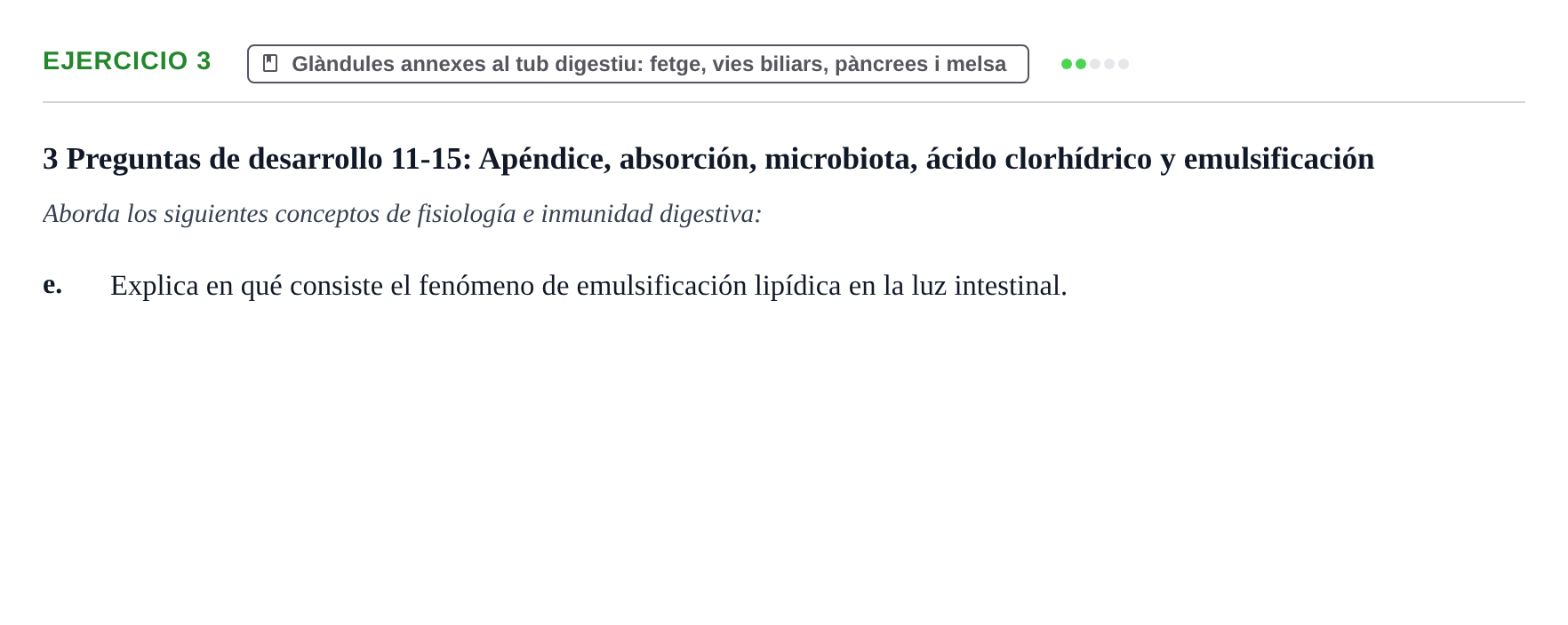 Enunciado: 3 - Glàndules annexes al tub digestiu