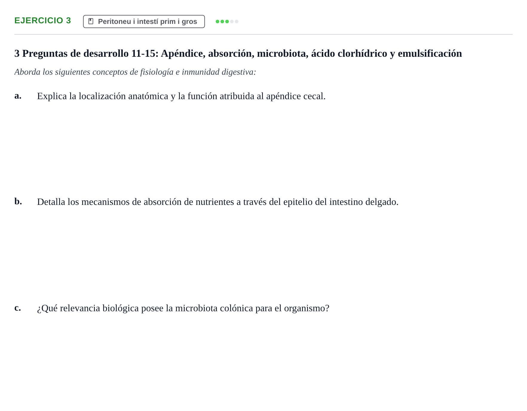Enunciado: 3 - Peritoneu i intestí prim i gros