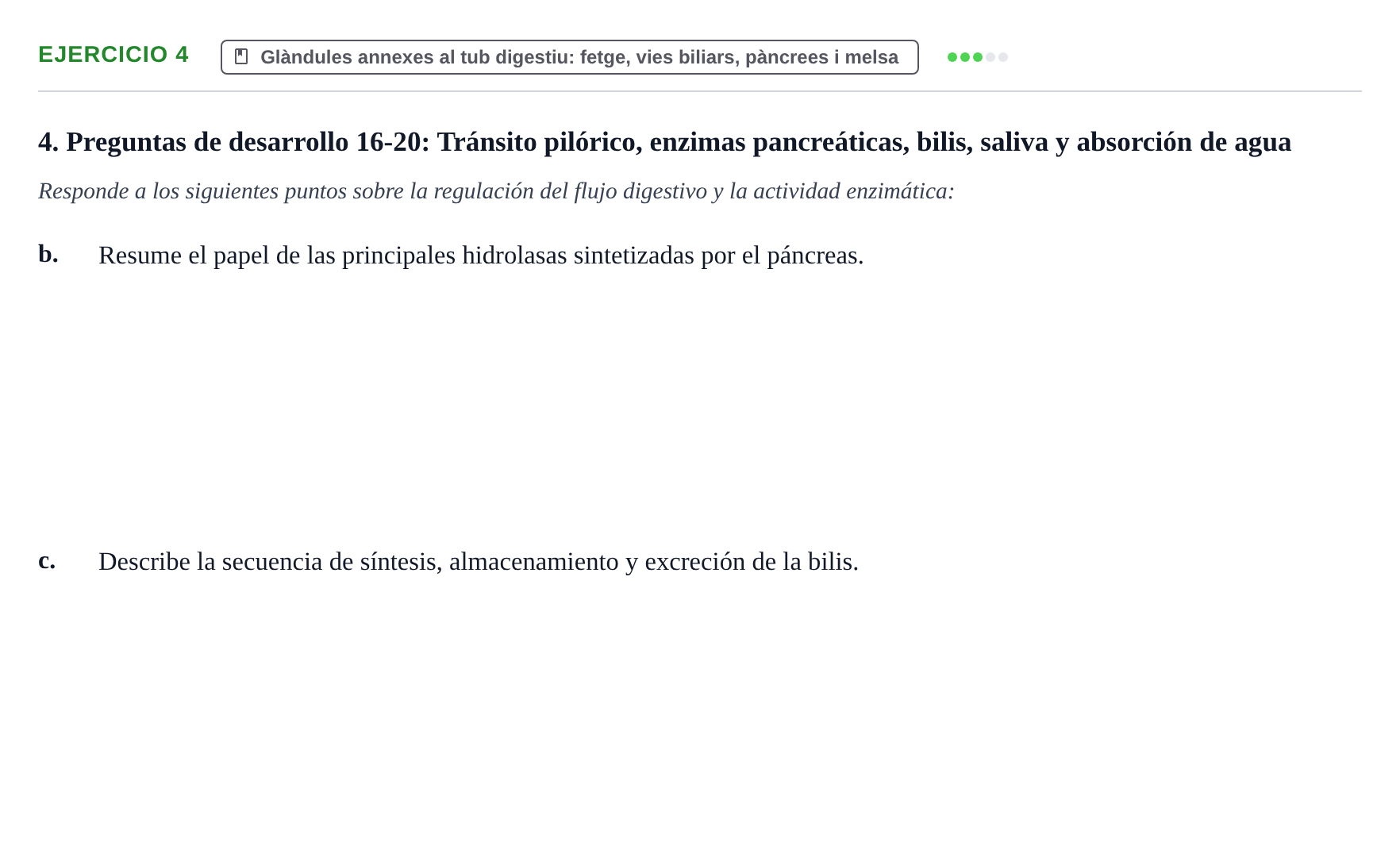 Enunciado: 4 - Glàndules annexes al tub digestiu
