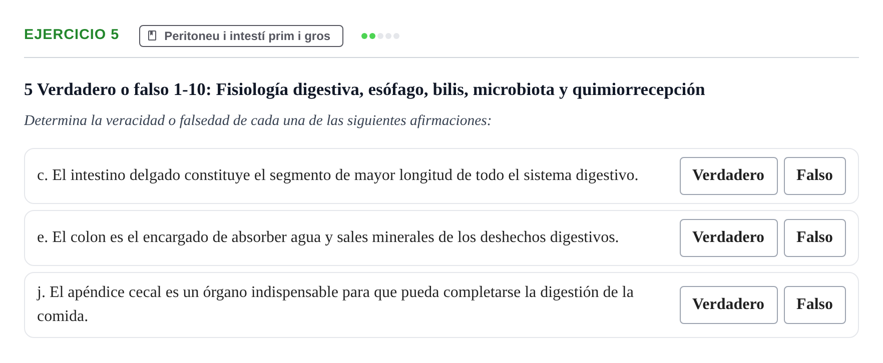 Enunciado: 5 - Peritoneu i intestí prim i gros