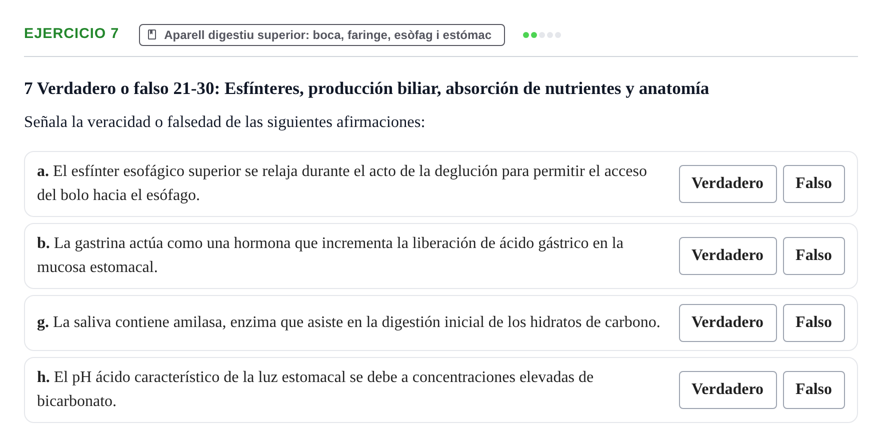 Enunciado: 7 - Aparell digestiu superior
