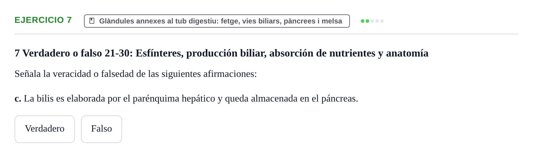 Enunciado: 7 - Glàndules annexes al tub digestiu