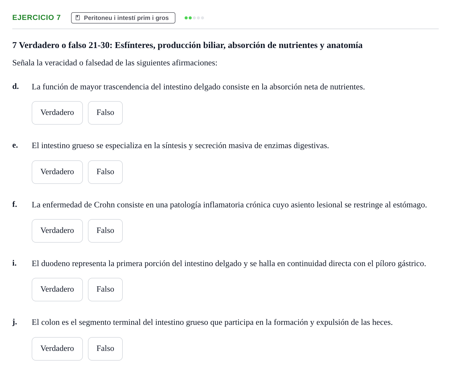 Enunciado: 7 - Peritoneu i intestí prim i gros