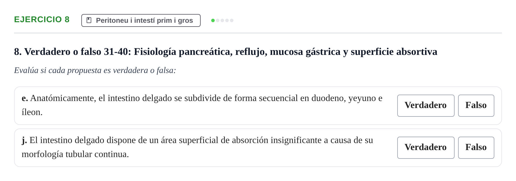 Enunciado: 8 - Peritoneu i intestí prim i gros