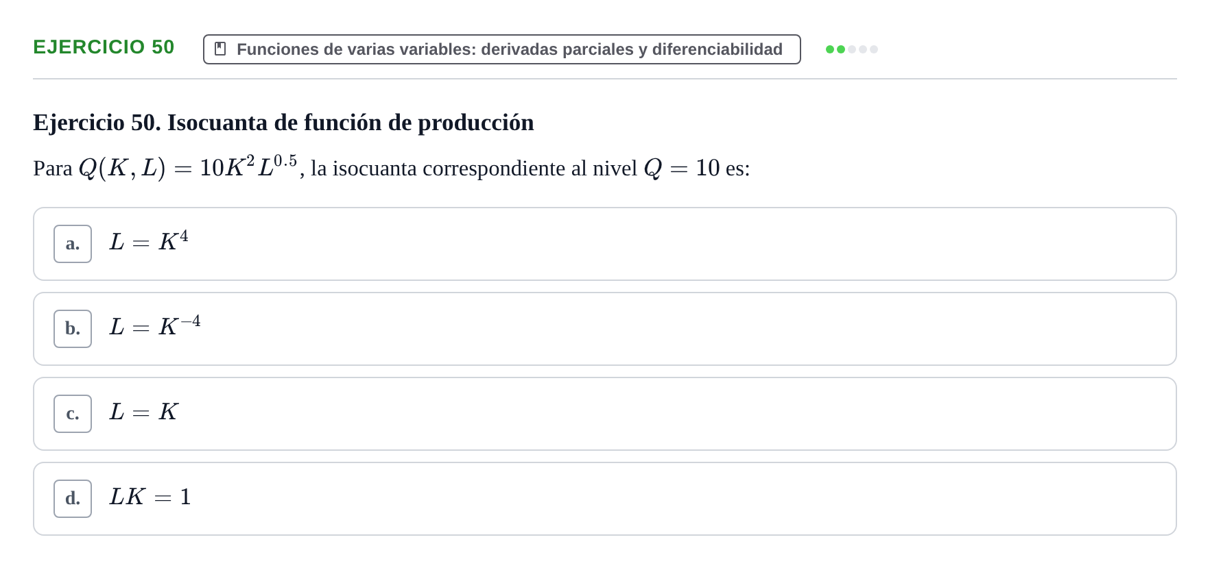 Enunciado: Ejercicio 50