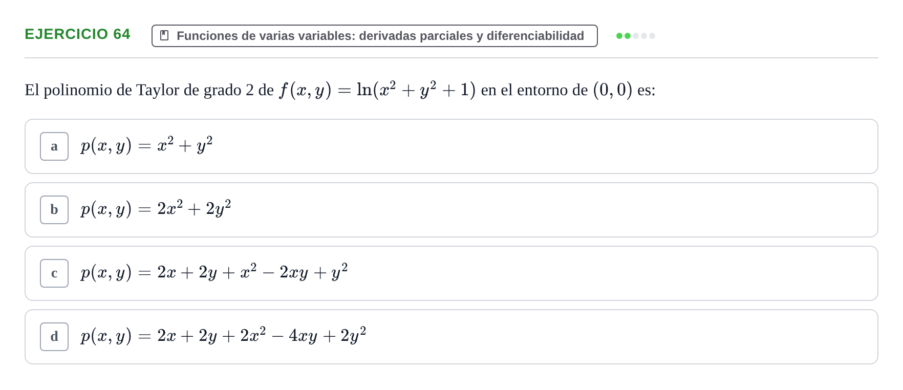 Enunciado: Ejercicio 64