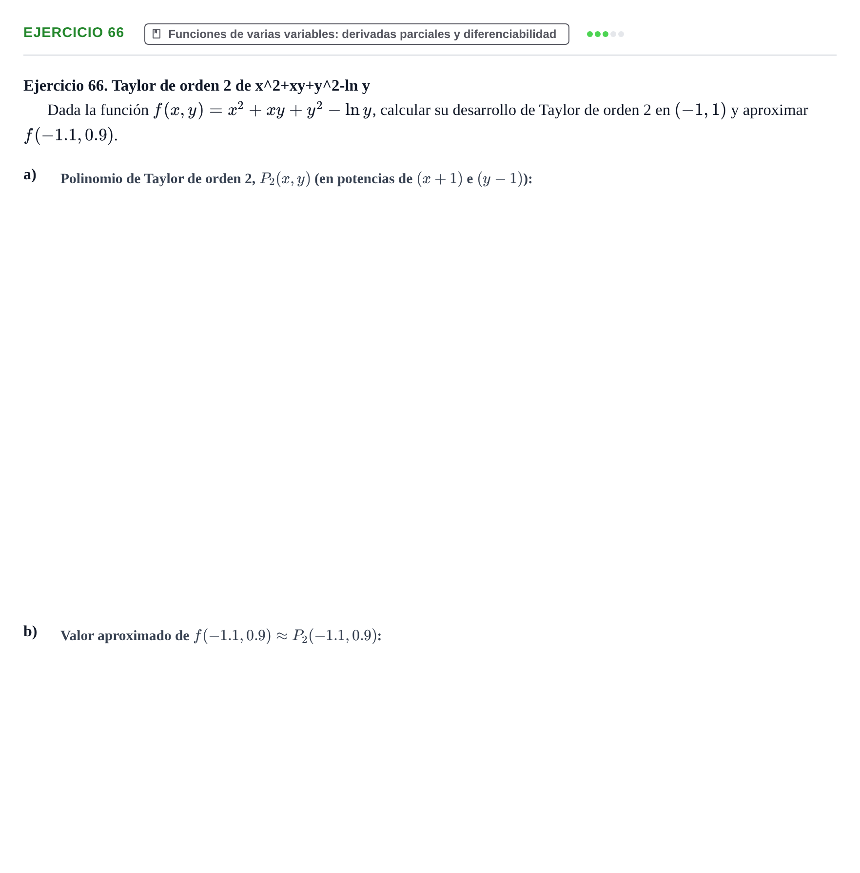 Enunciado: Ejercicio 66