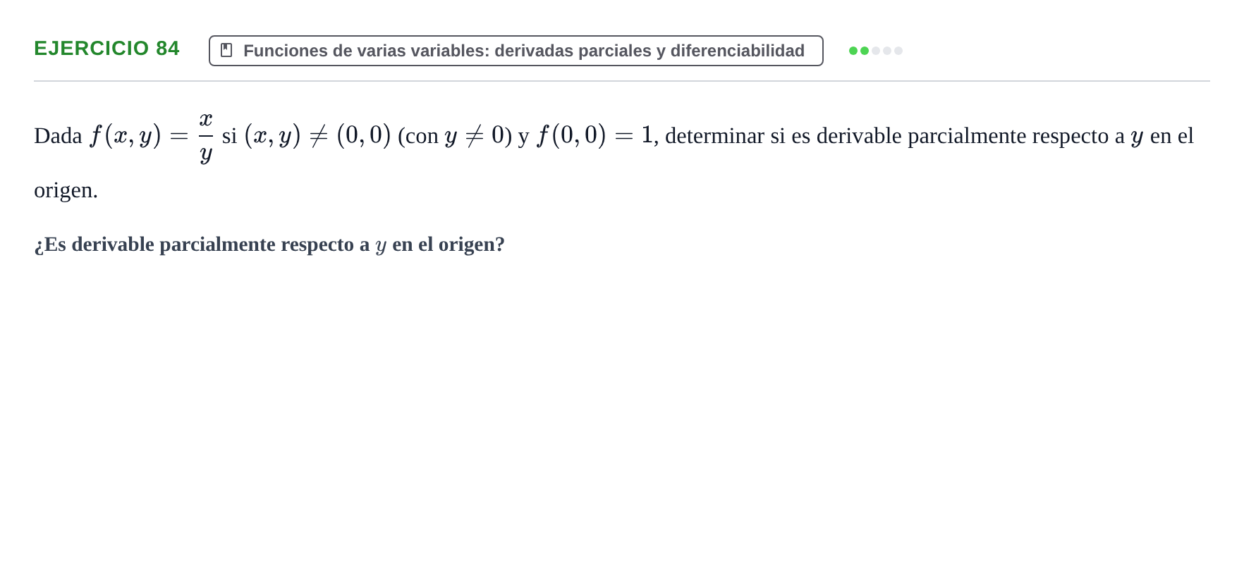 Enunciado: Ejercicio 84
