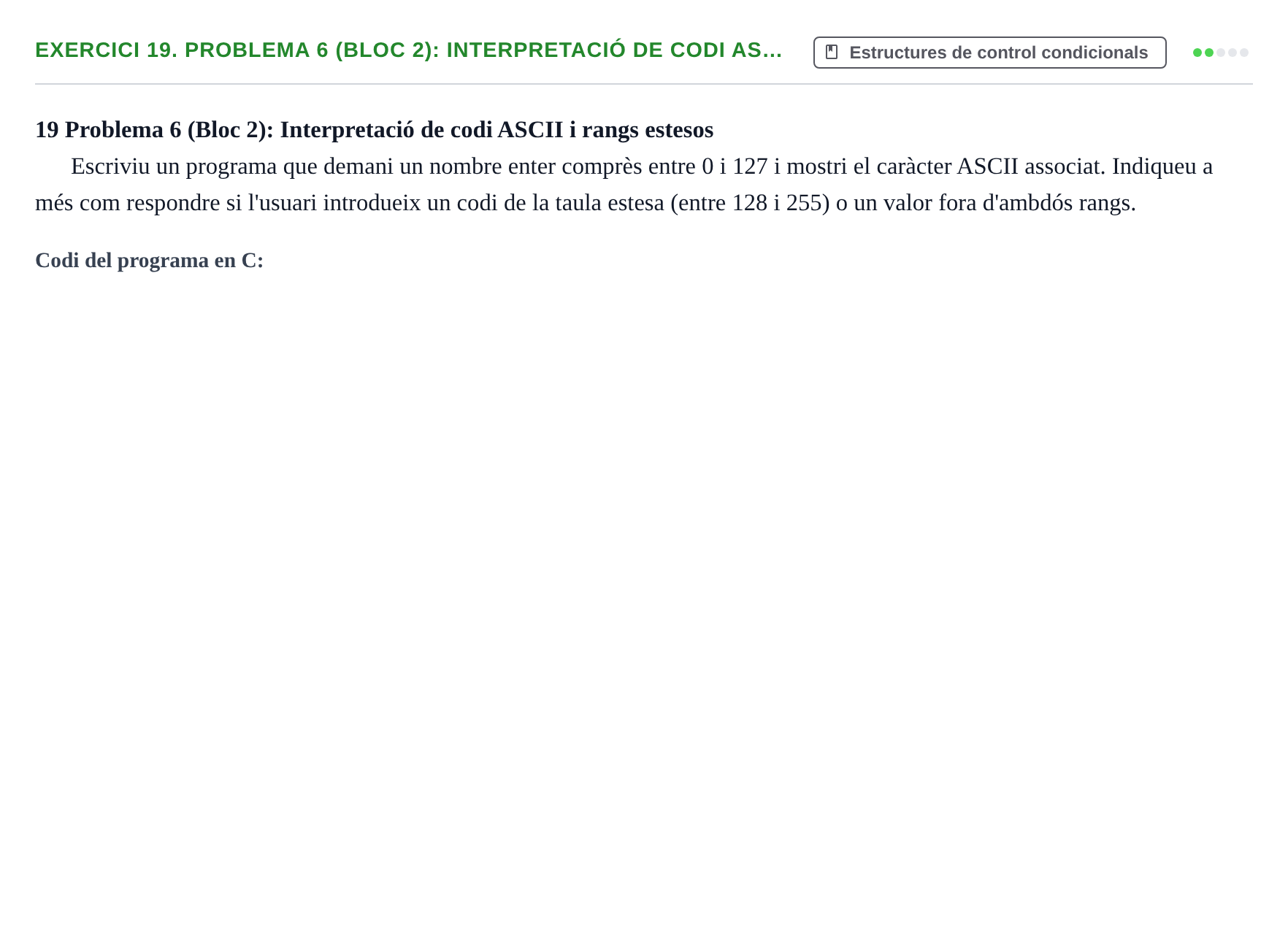 Enunciado: 19. Problema 6 (Bloc 2): Interpretació de codi AS…
