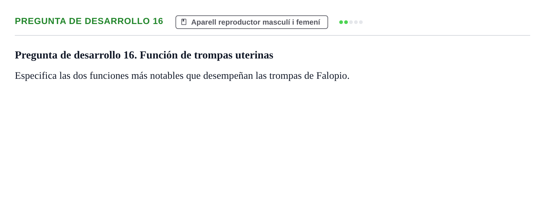 Enunciado: Pregunta de desarrollo 16