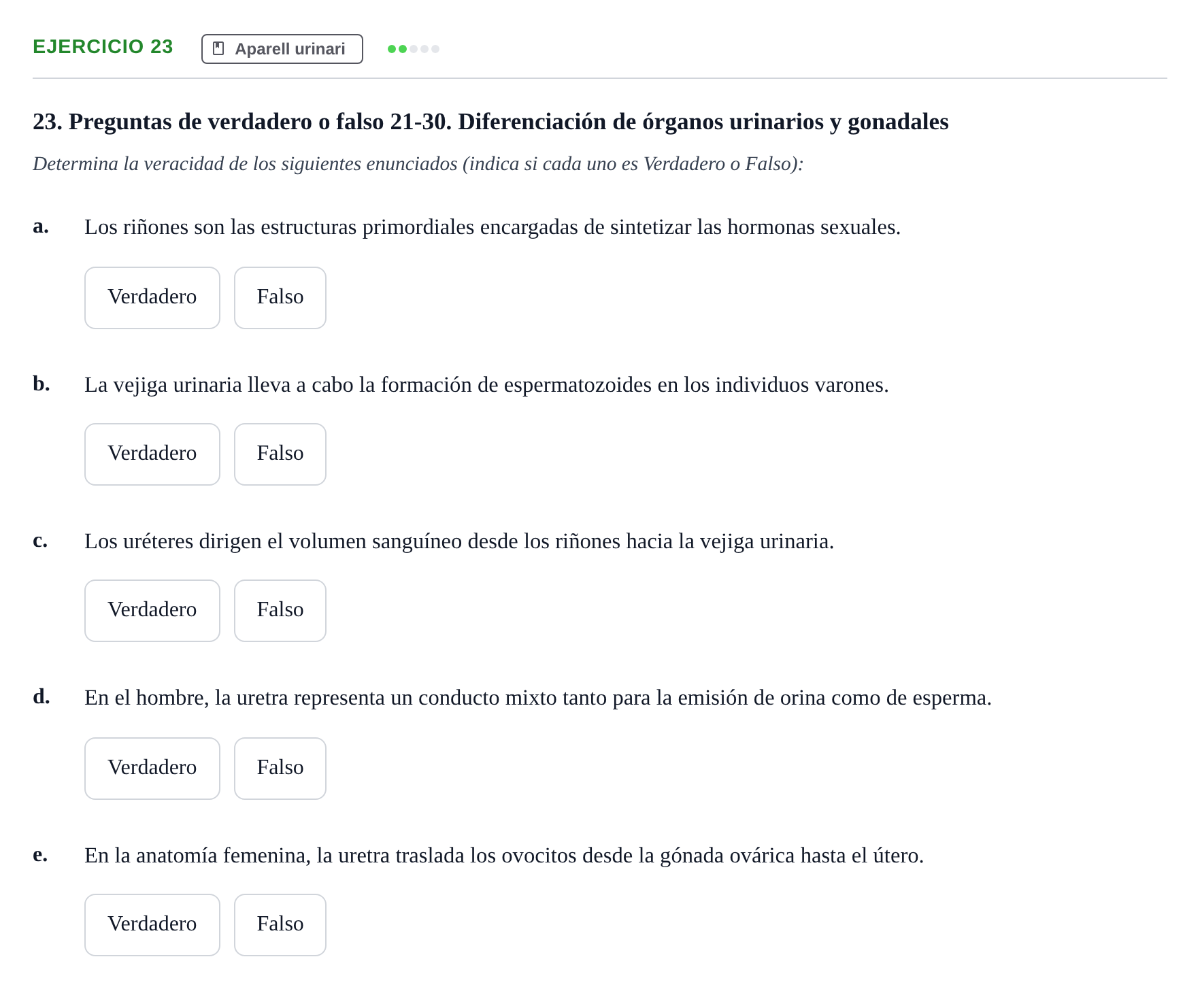 Enunciado: 23 - Aparell urinari