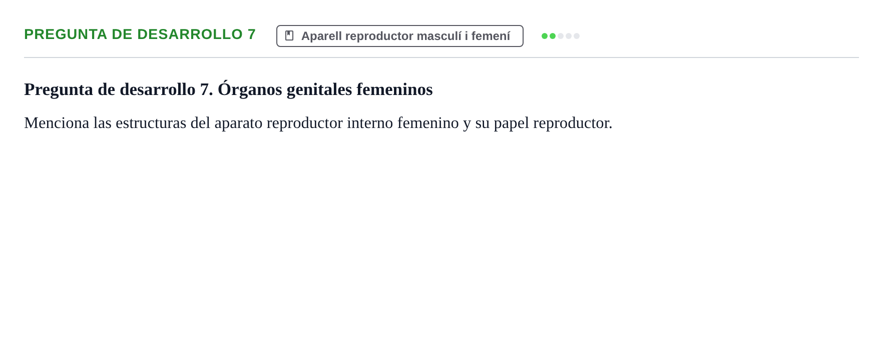Enunciado: Pregunta de desarrollo 7