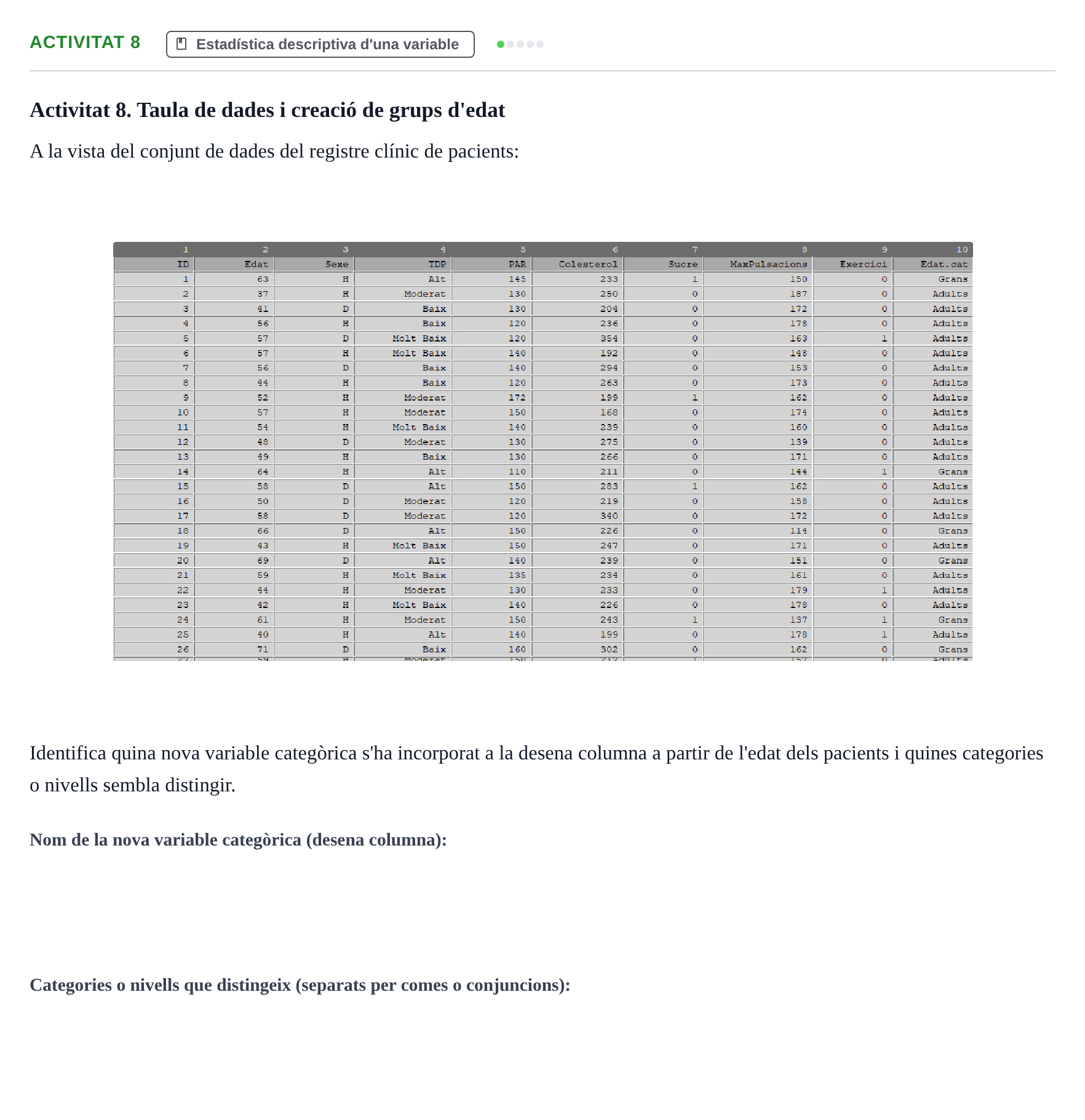 Enunciado: Activitat 8