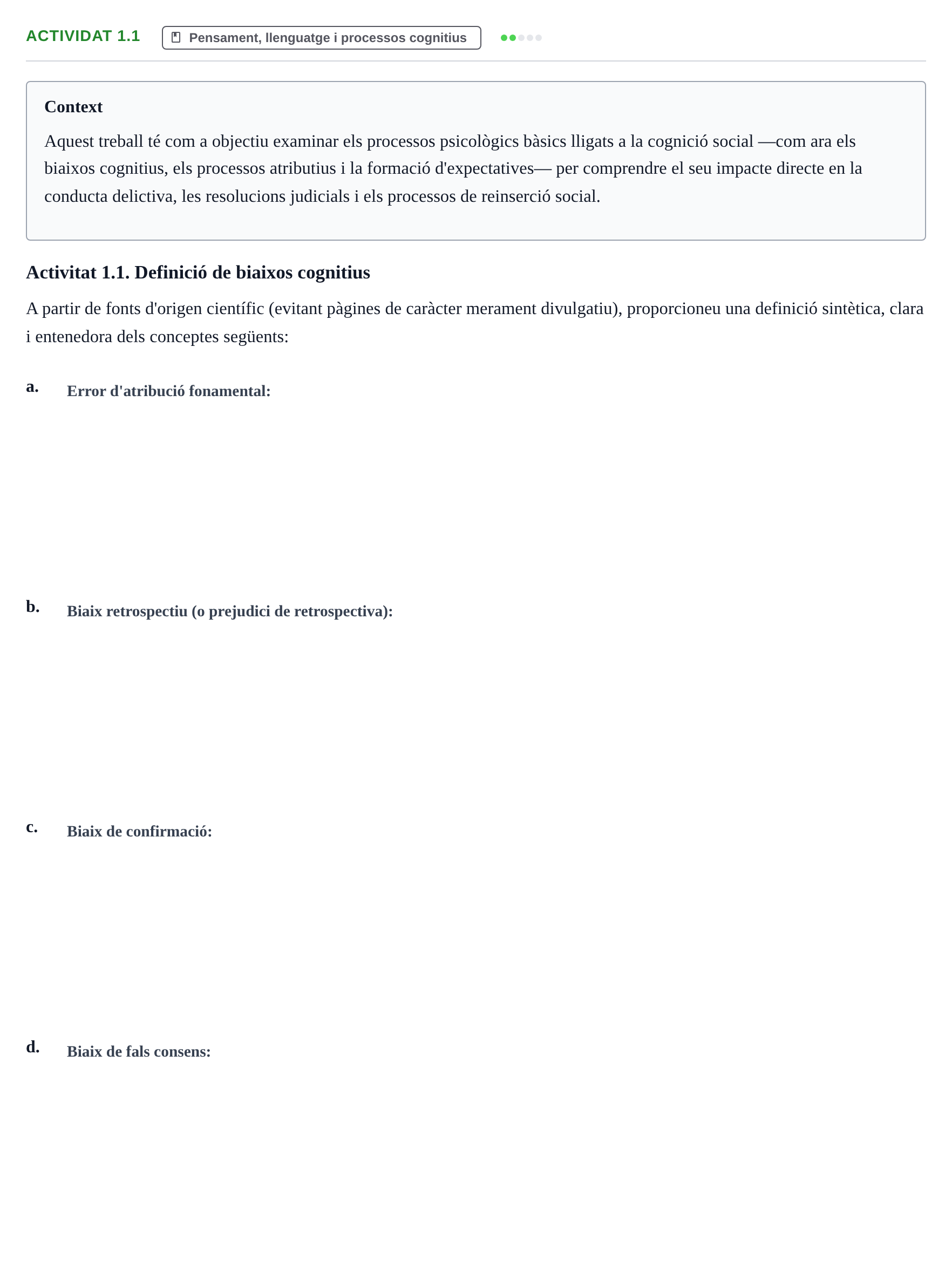 Enunciado: Actividat 1.1
