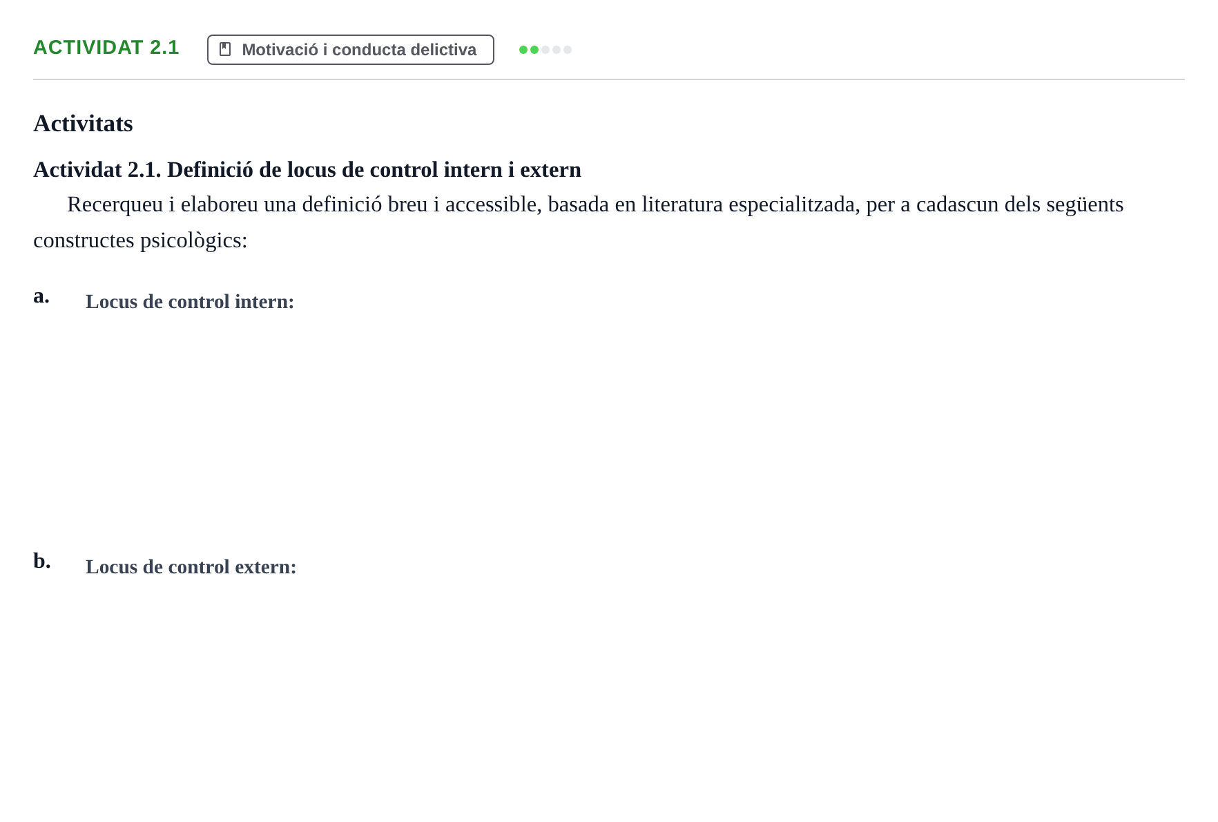 Enunciado: Actividat 2.1