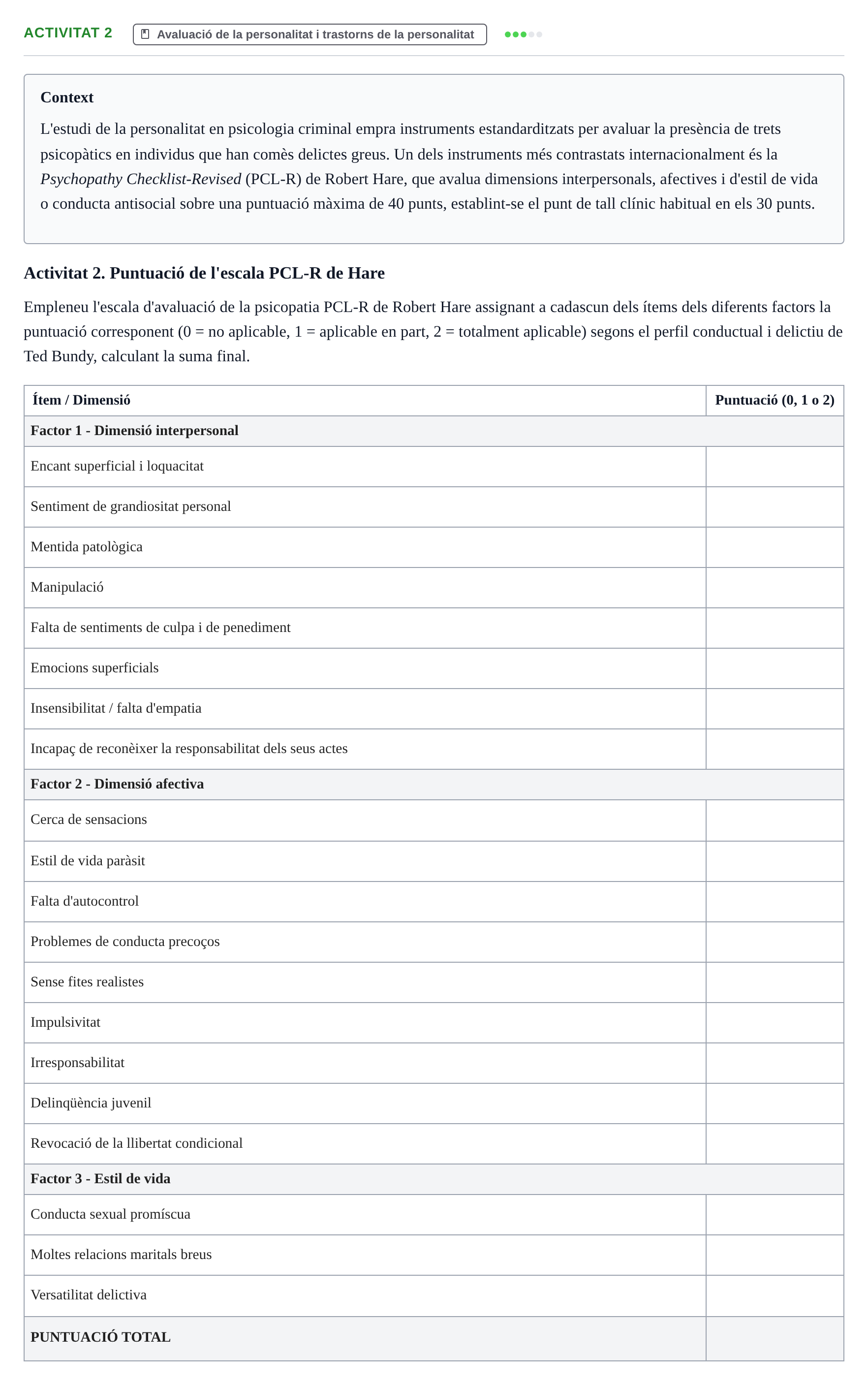 Enunciado: Activitat 2