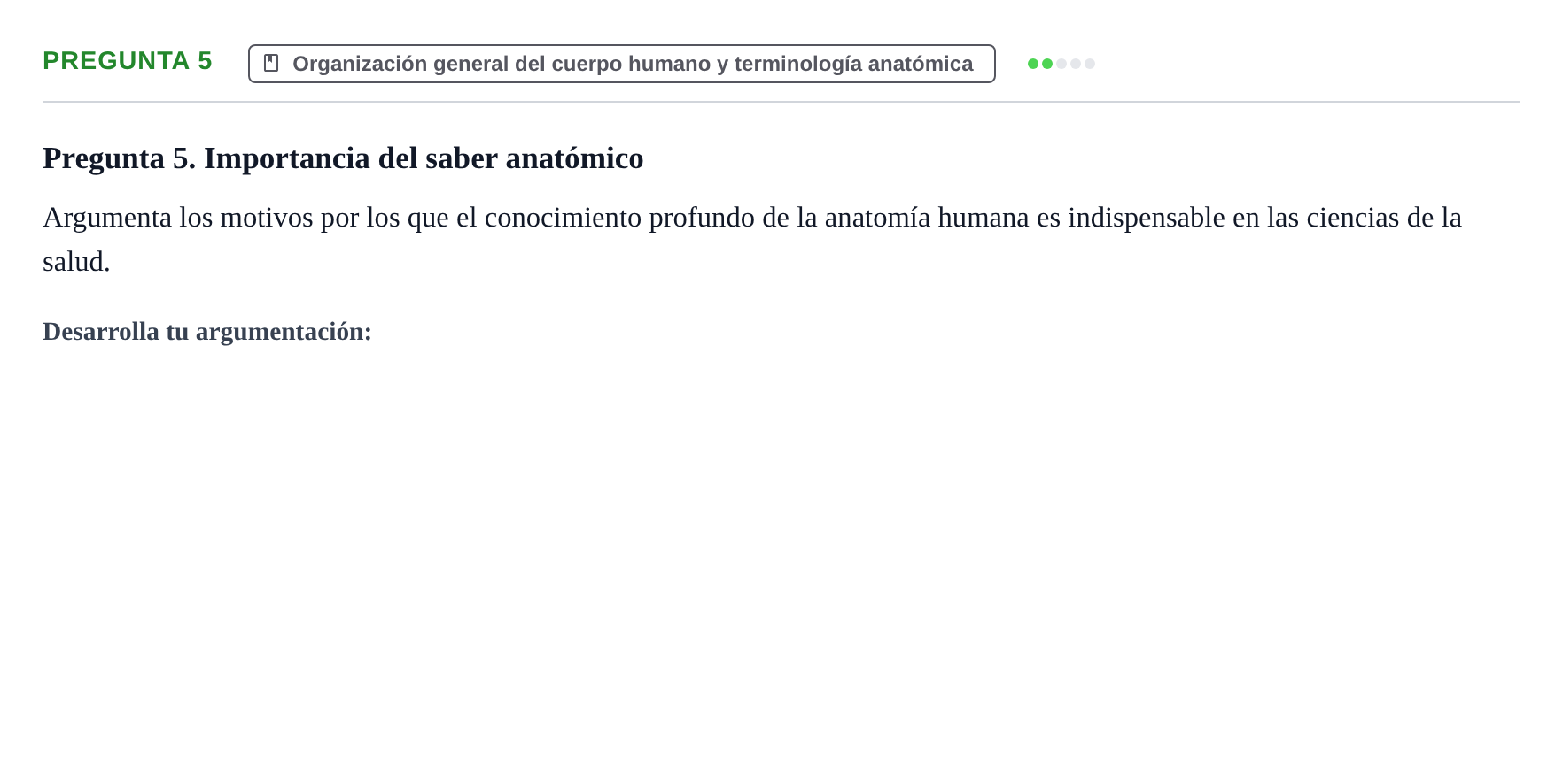 Enunciado: Pregunta 5