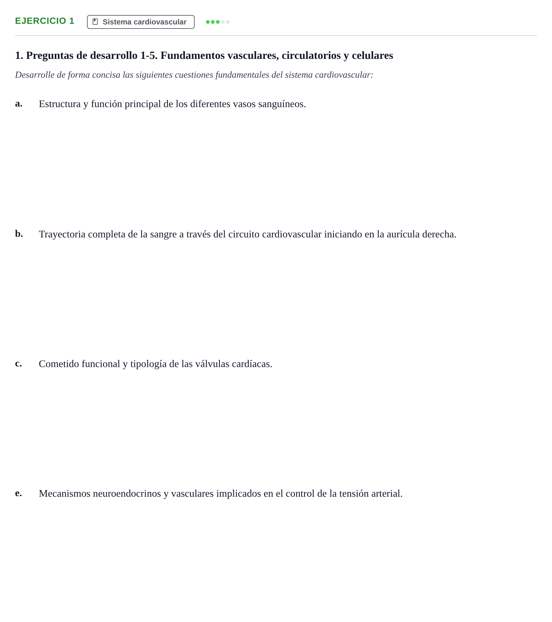 Enunciado: 1 - Sistema cardiovascular