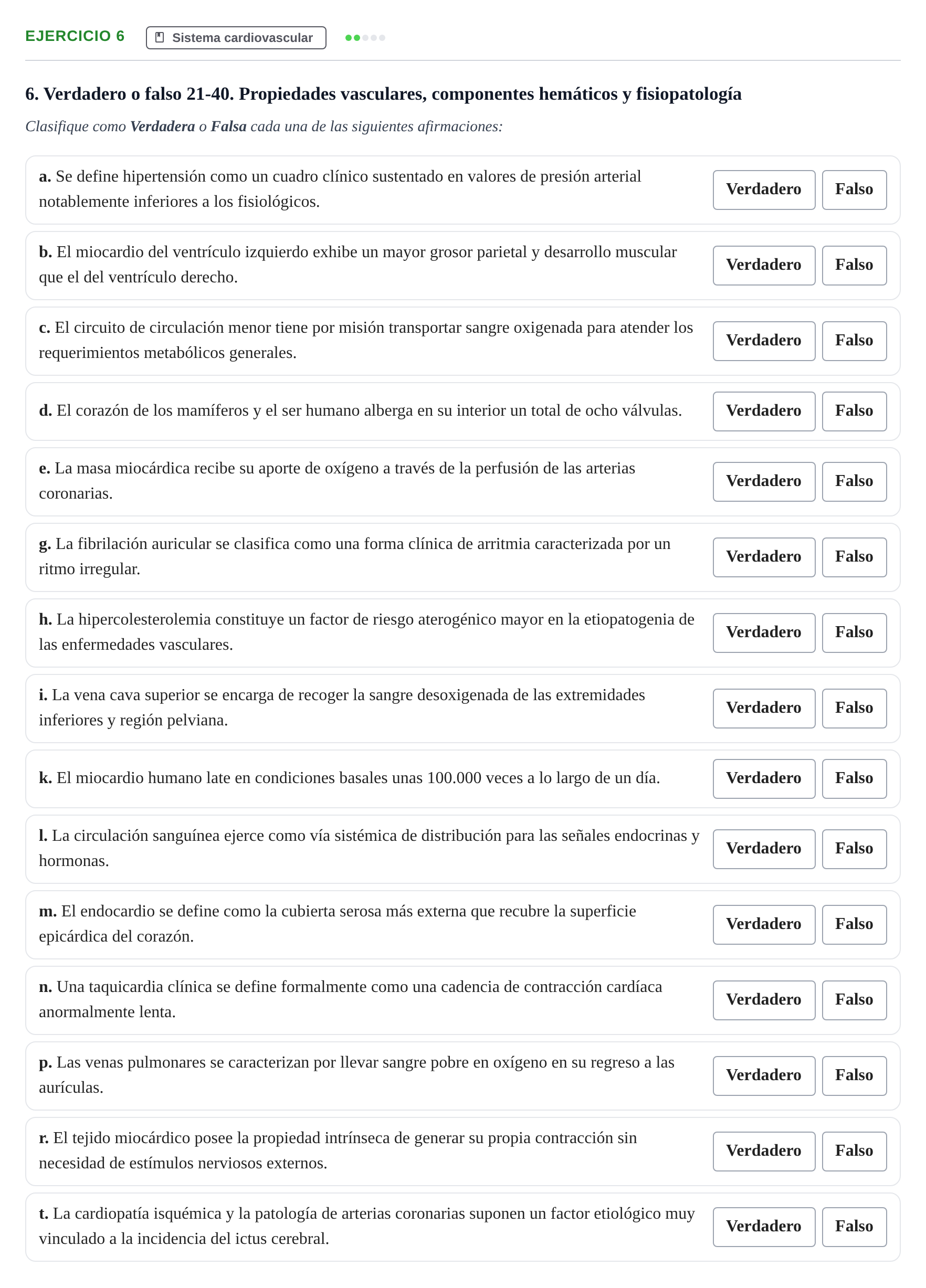 Enunciado: 6 - Sistema cardiovascular