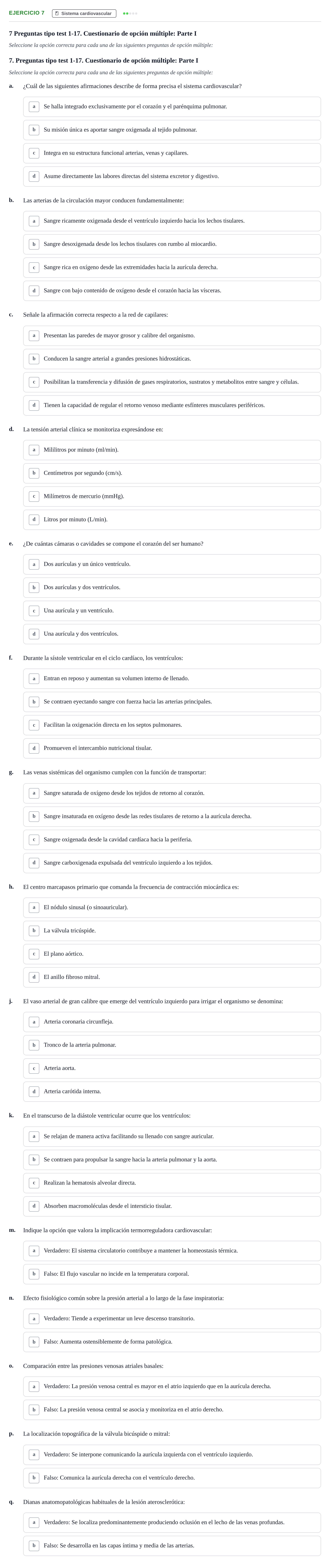 Enunciado: 7 - Sistema cardiovascular