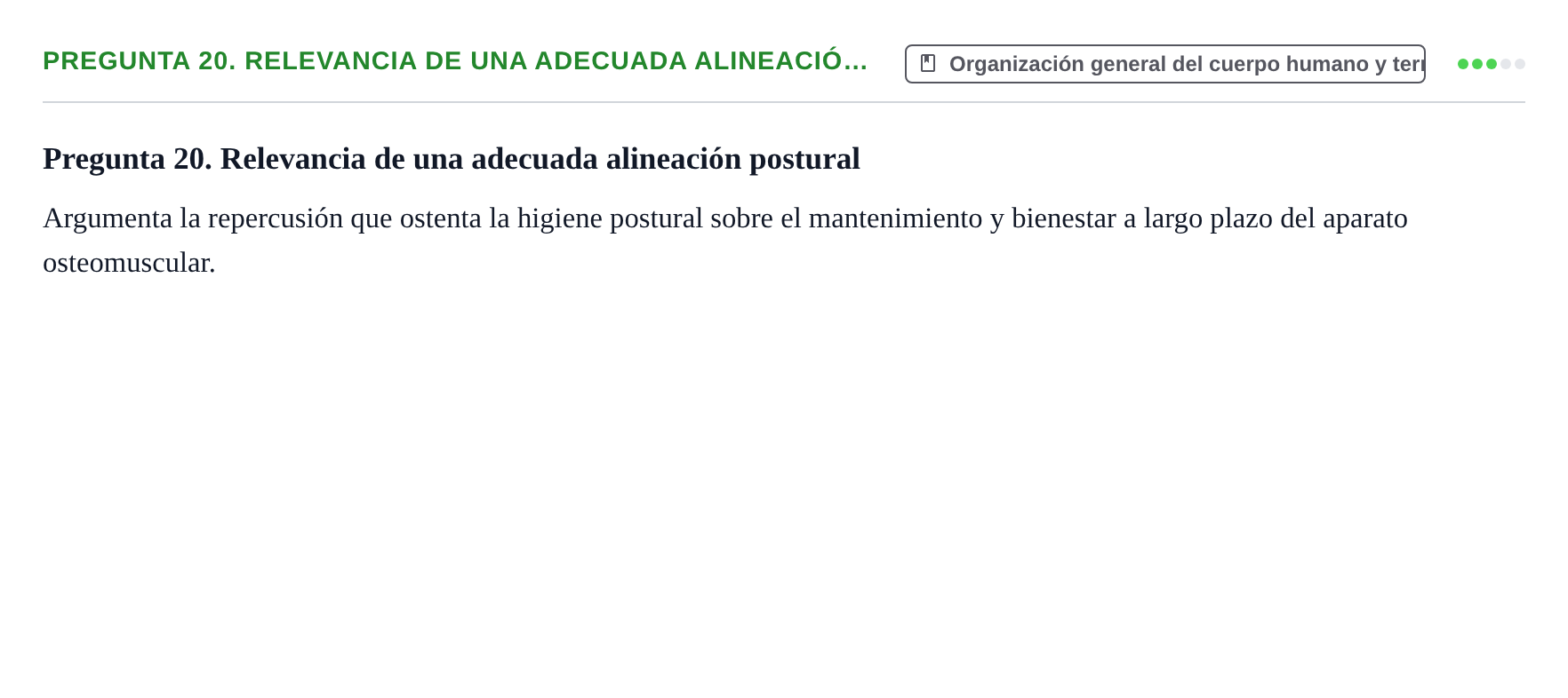 Enunciado: Pregunta 20. Relevancia de una adecuada alineació…