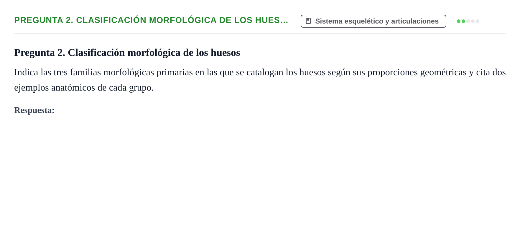 Enunciado: Pregunta 2. Clasificación morfológica de los hues…