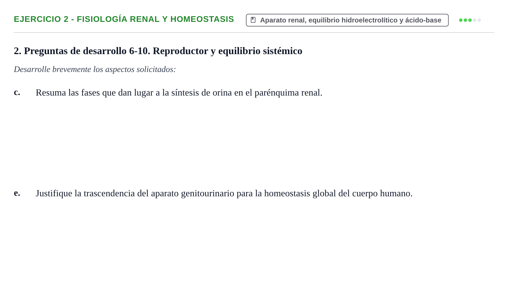 Enunciado: 2 - Fisiología renal y homeostasis