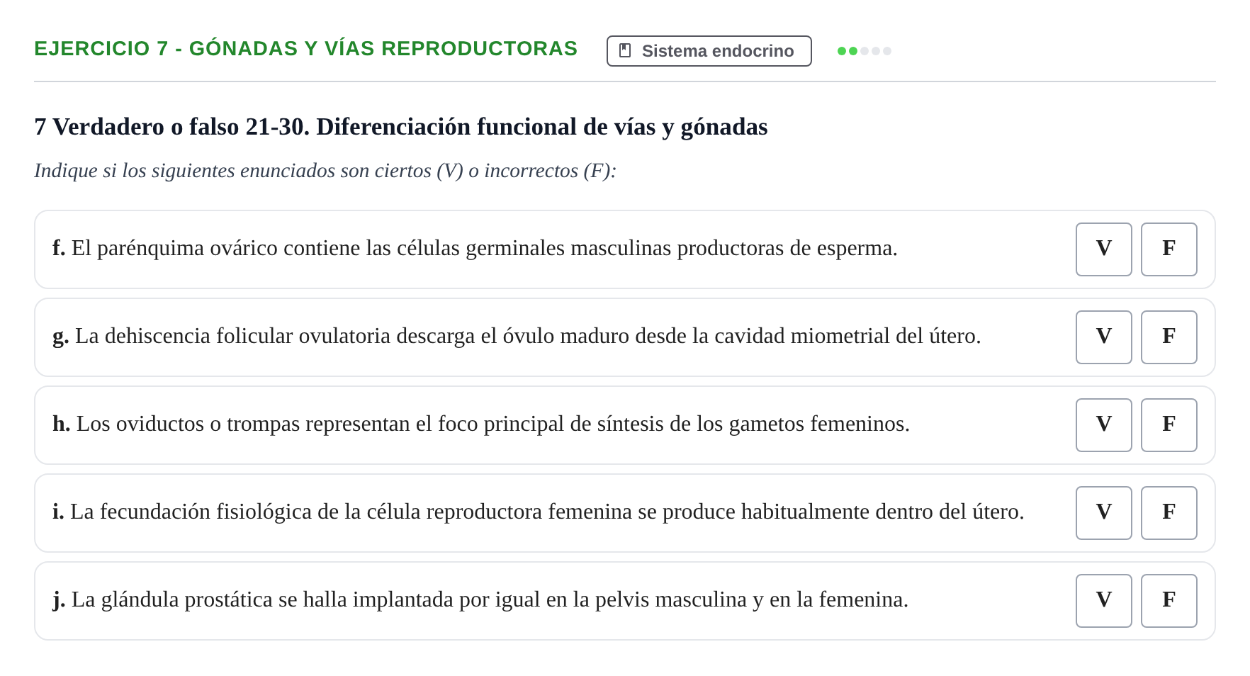 Enunciado: 7 - Gónadas y vías reproductoras