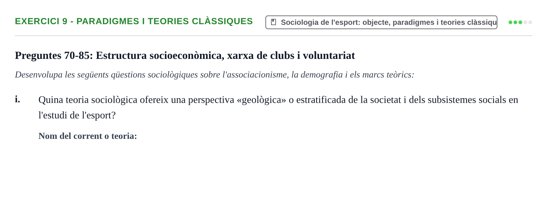 Enunciado: 9 - Paradigmes i teories clàssiques