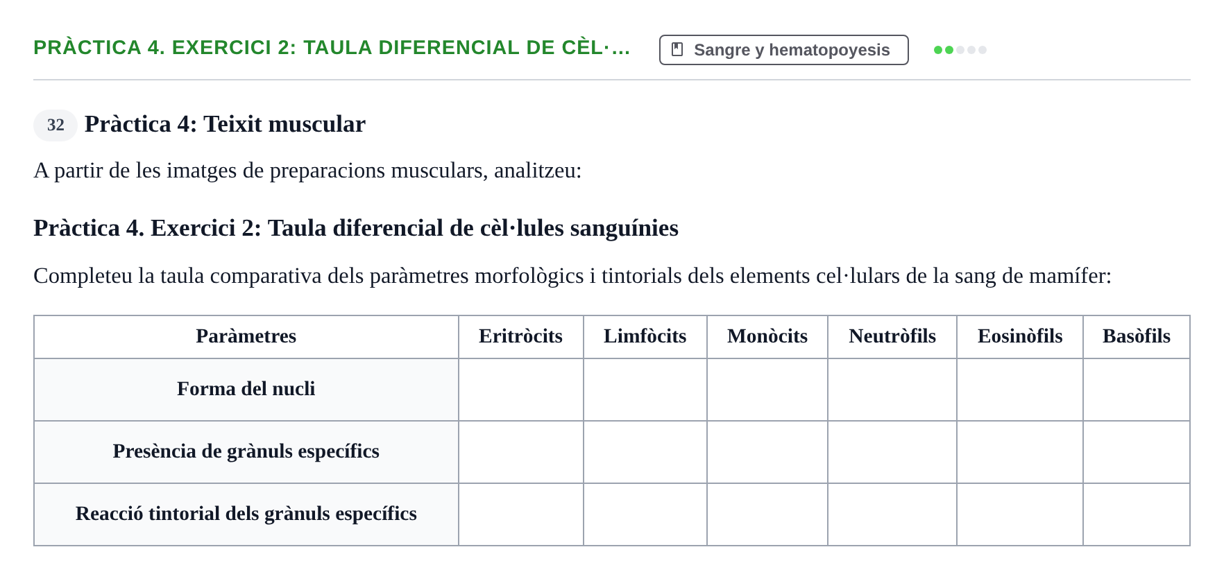 Enunciado: Pràctica 4. Exercici 2: Taula diferencial de cèl·…