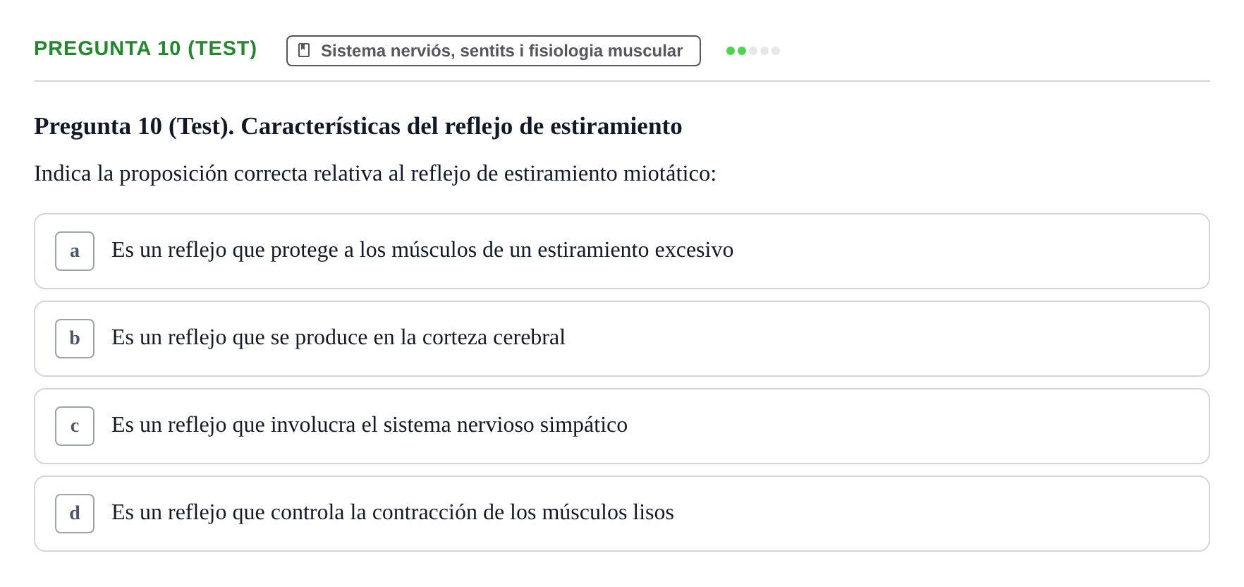 Enunciado: Pregunta 10 (Test)