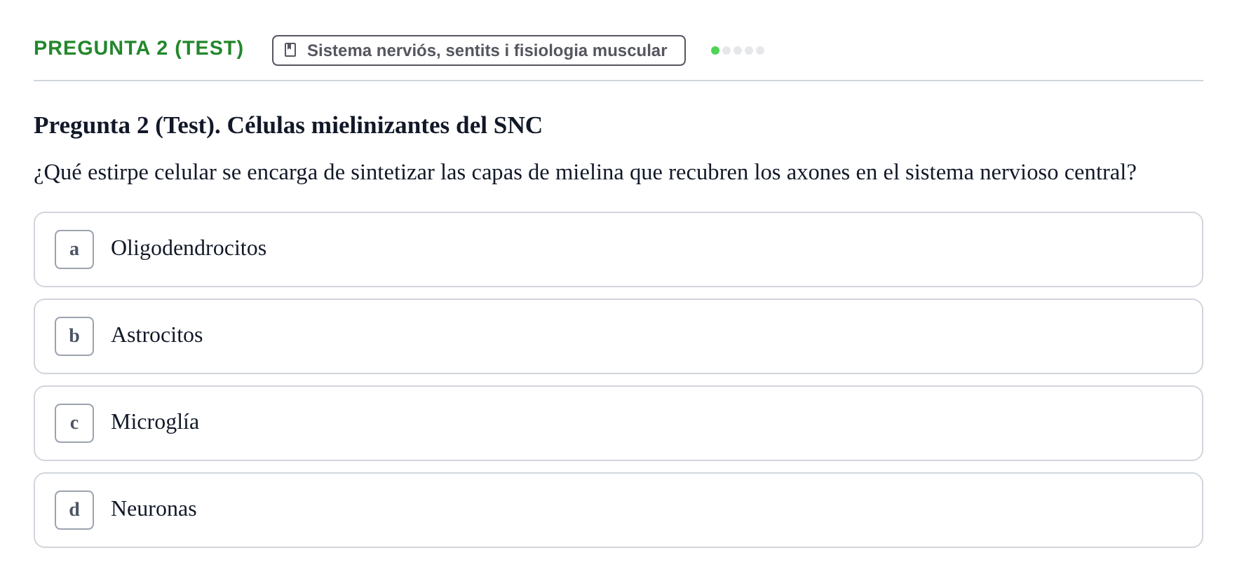 Enunciado: Pregunta 2 (Test)