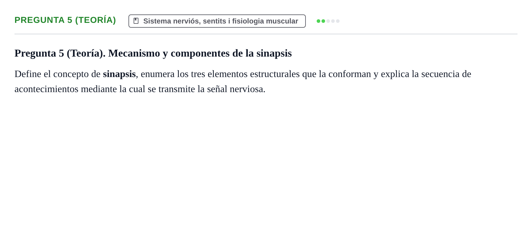 Enunciado: Pregunta 5 (Teoría)