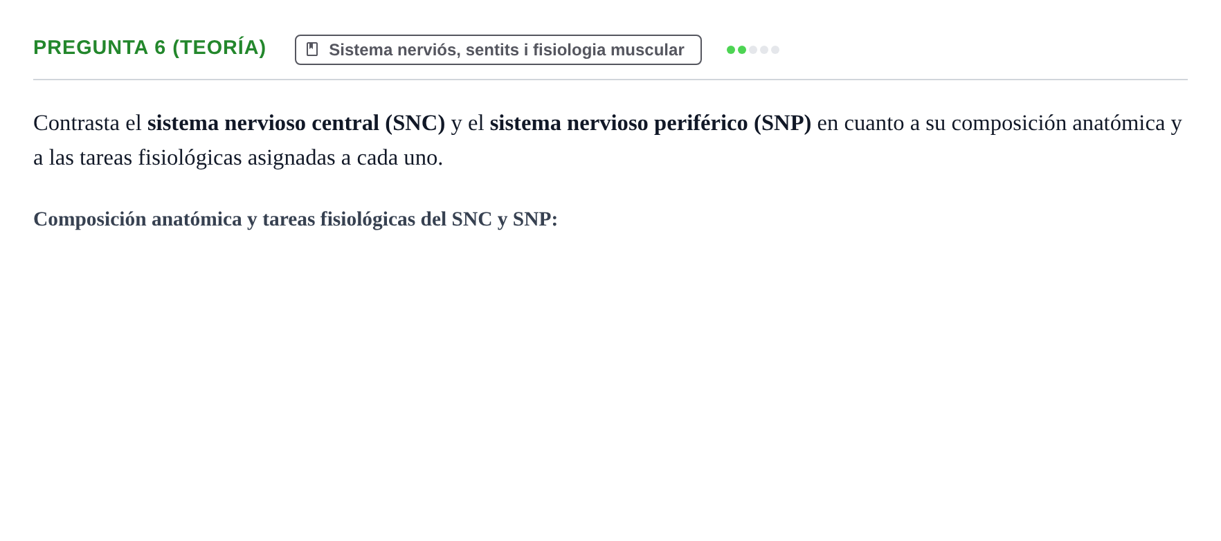 Enunciado: Pregunta 6 (Teoría)