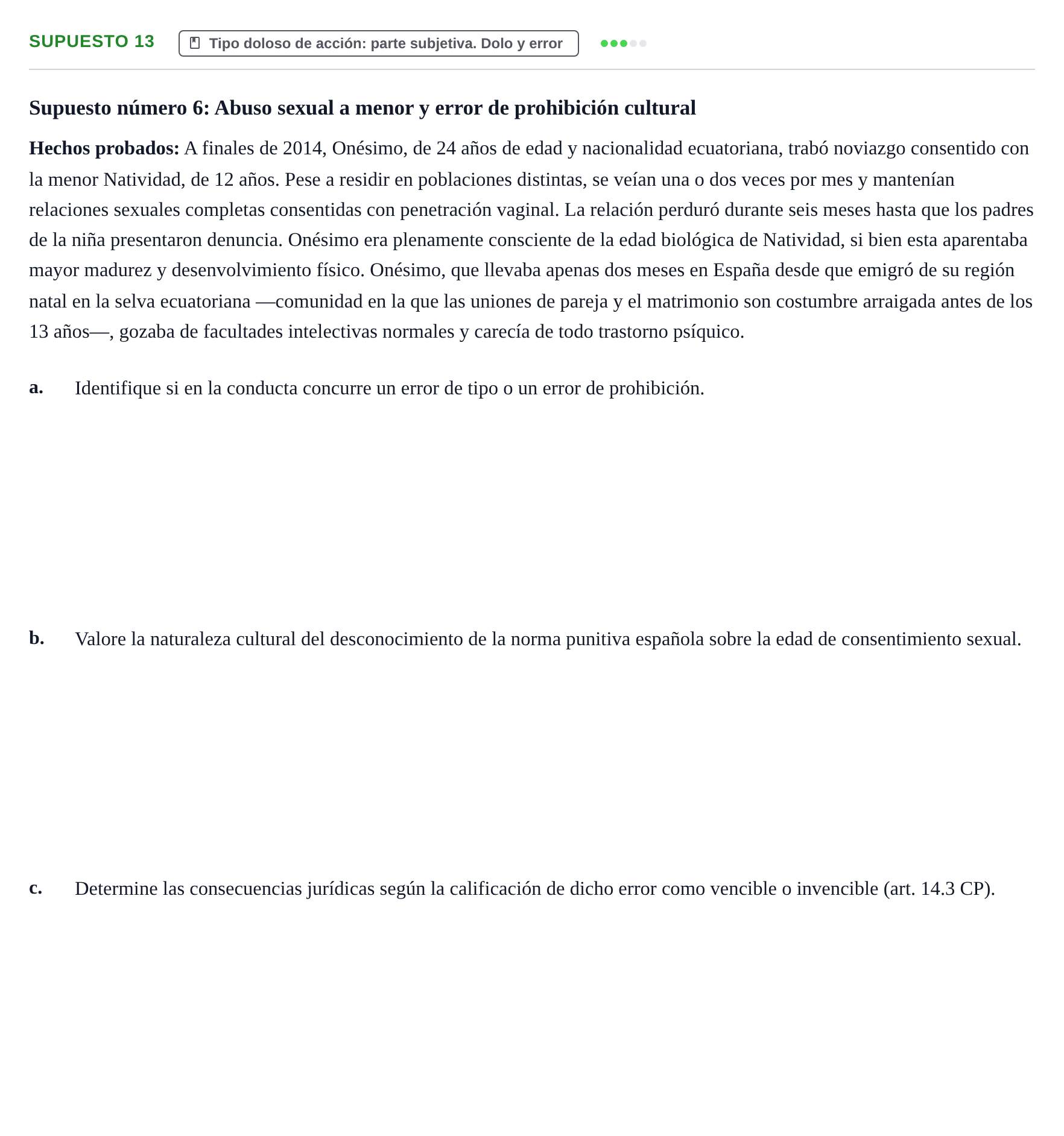 Enunciado: Supuesto 13