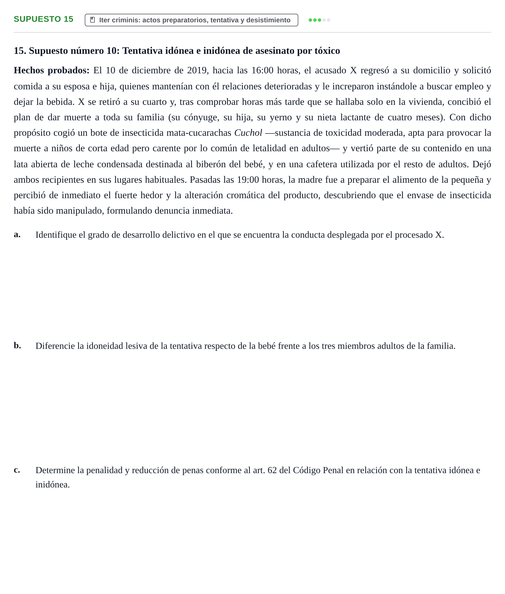 Enunciado: Supuesto 15