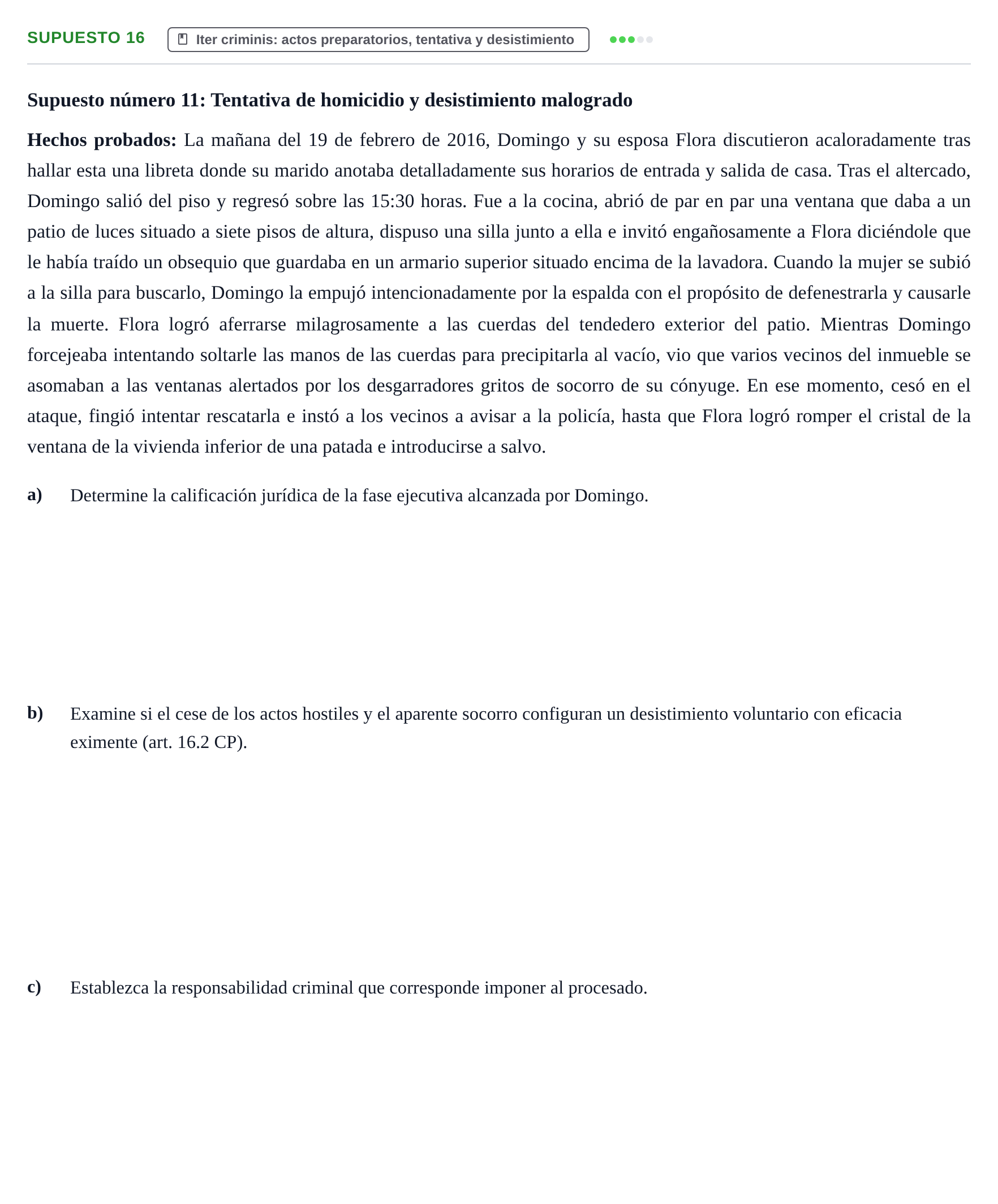 Enunciado: Supuesto 16