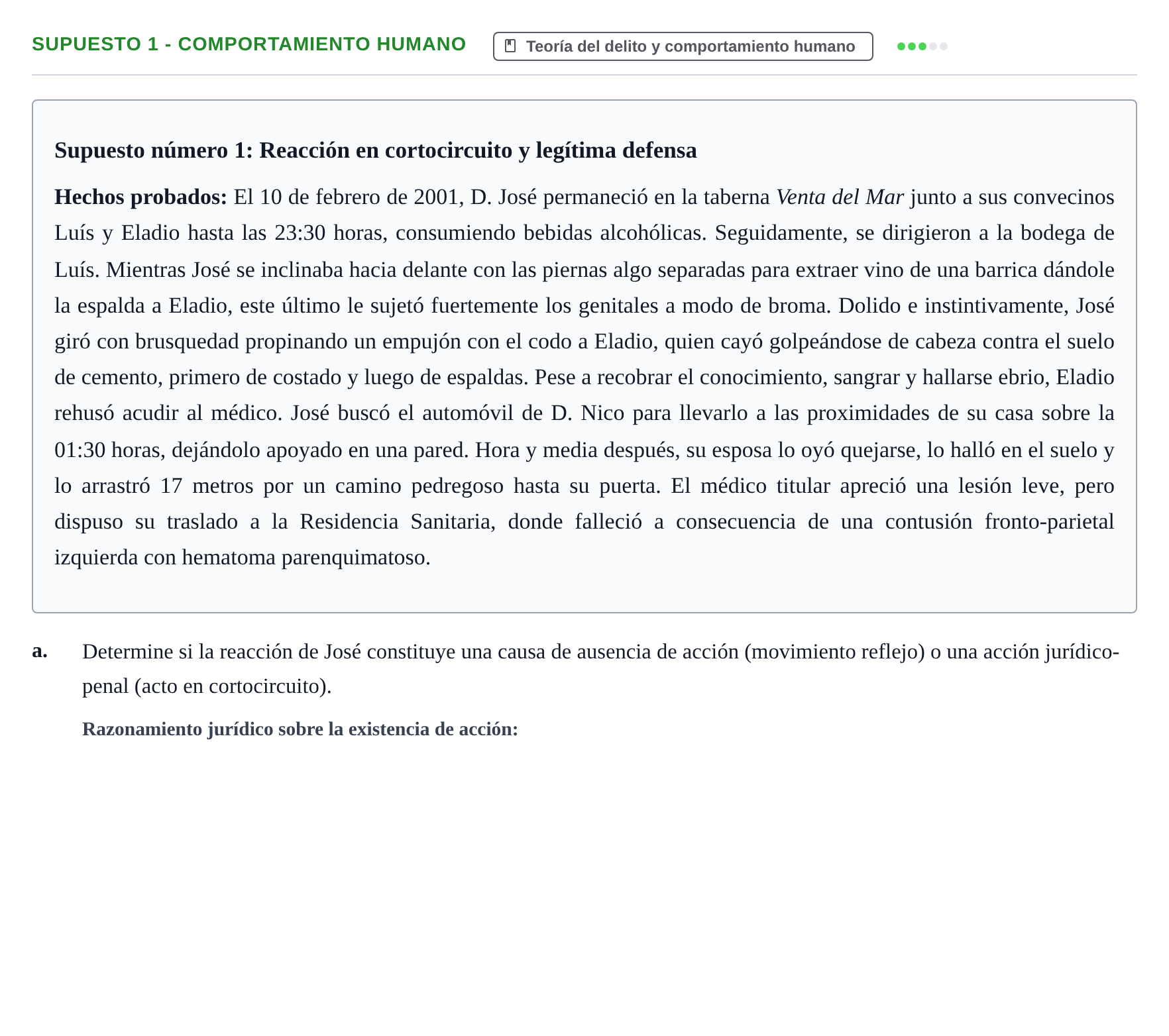 Enunciado: Supuesto 1 - Comportamiento humano