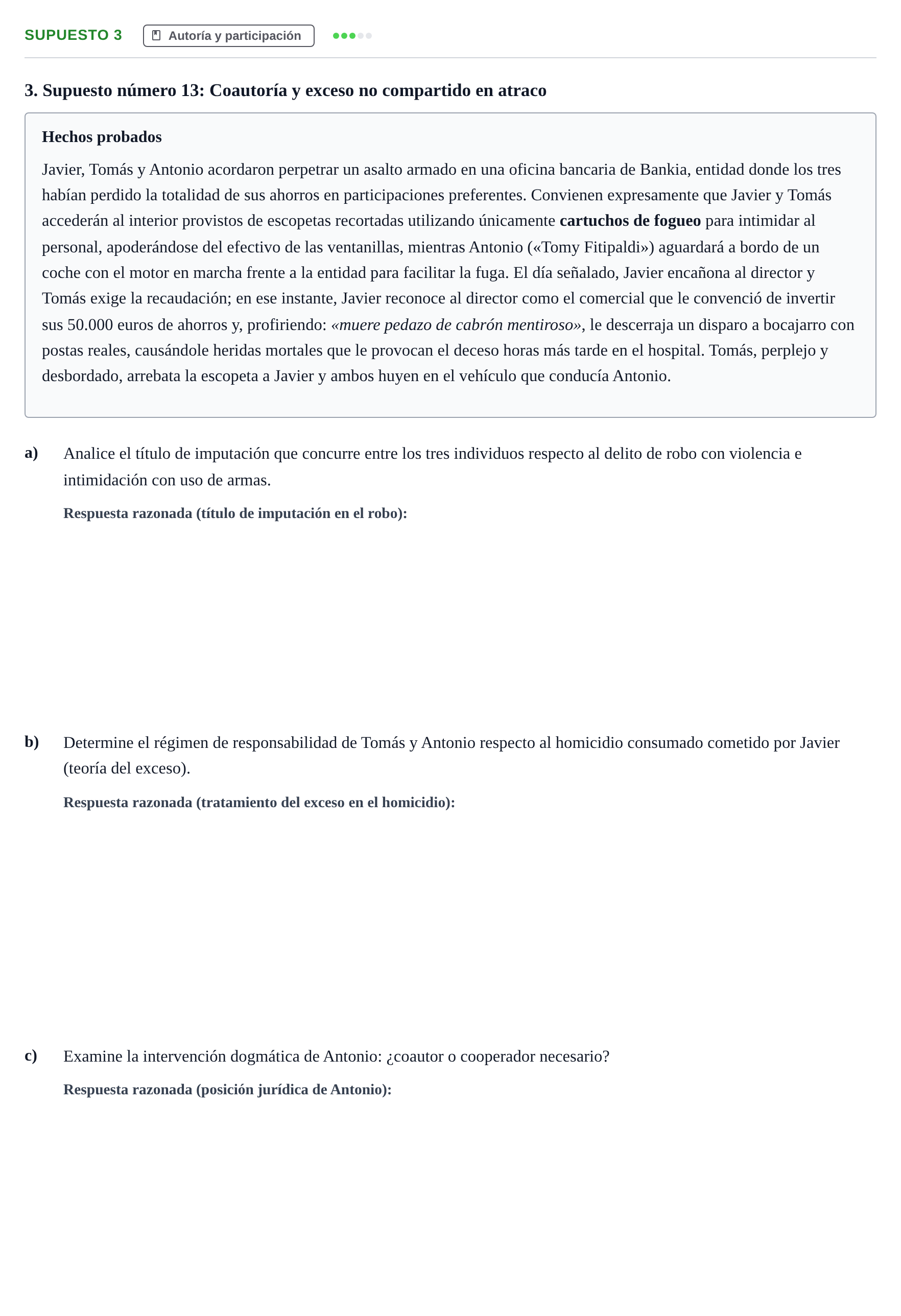 Enunciado: Supuesto 3